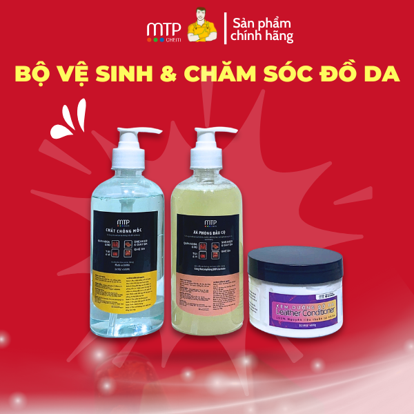 BỘ VỆ SINH CHĂM SÓC ĐỒ DA_làm sạch,làm mềm, dưỡng ẩm, tái tạo độ bóng.